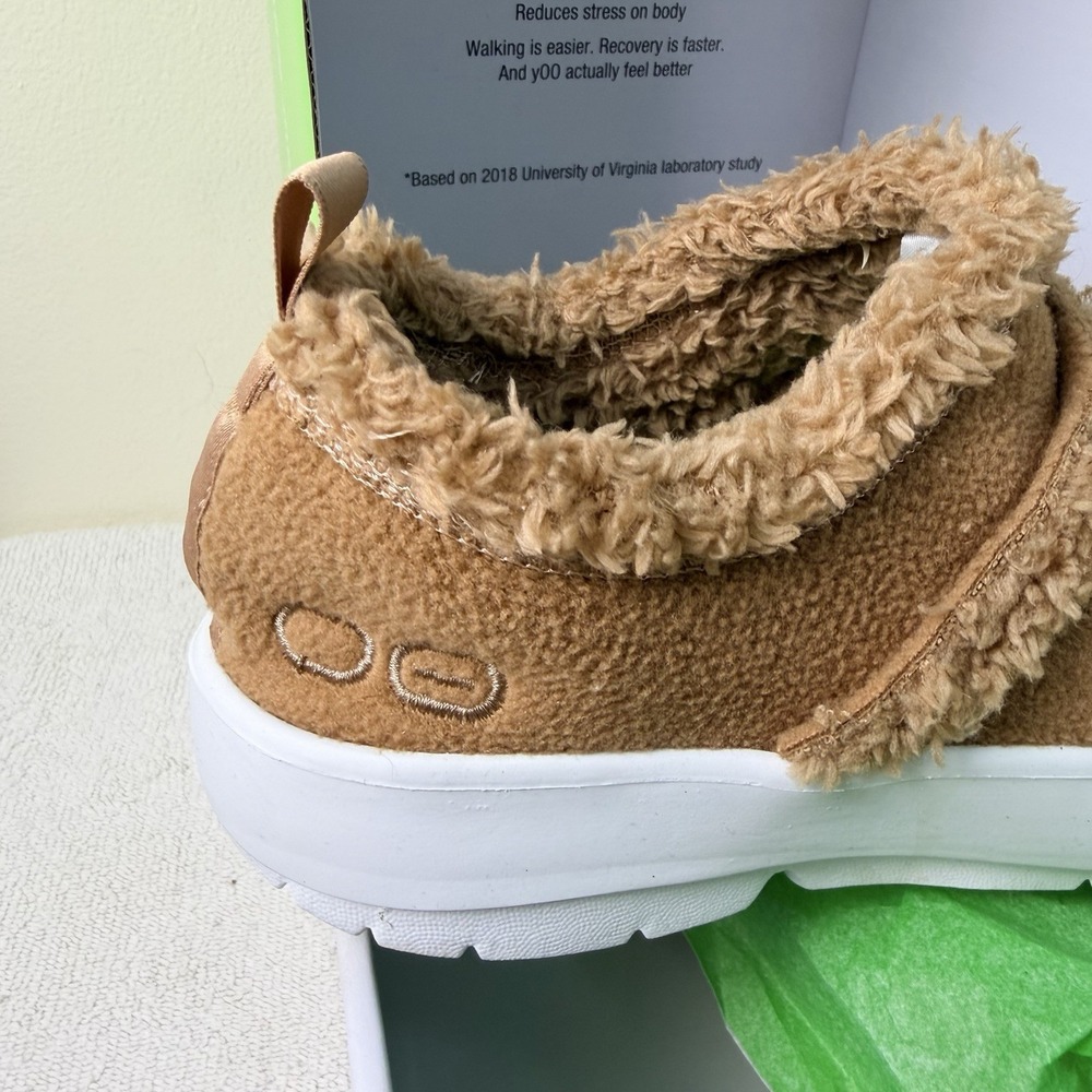 OOFOS OOcoozie Low Recovery Shoe Tan Chocolate Womens Size 7 Slip On Comfort - Picture 5 of 9